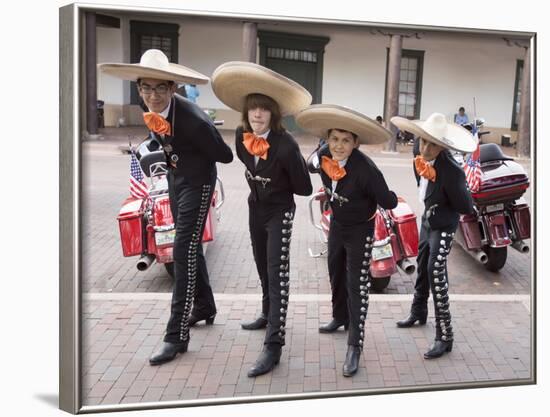 New Mexico, Santa Fe. Hispanic Folkloric Dance Group, Bandstand 2014-Luc Novovitch-Framed Photographic Print