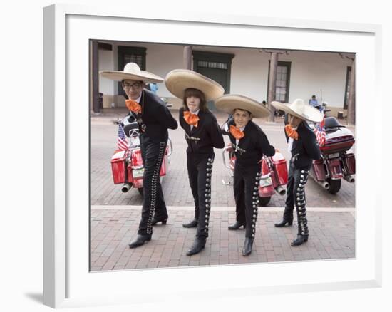 New Mexico, Santa Fe. Hispanic Folkloric Dance Group, Bandstand 2014-Luc Novovitch-Framed Photographic Print