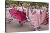 New Mexico, Santa Fe. Hispanic Folkloric Dance Group, Bandstand 2014-Luc Novovitch-Stretched Canvas