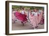 New Mexico, Santa Fe. Hispanic Folkloric Dance Group, Bandstand 2014-Luc Novovitch-Framed Photographic Print