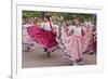 New Mexico, Santa Fe. Hispanic Folkloric Dance Group, Bandstand 2014-Luc Novovitch-Framed Photographic Print