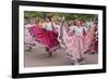 New Mexico, Santa Fe. Hispanic Folkloric Dance Group, Bandstand 2014-Luc Novovitch-Framed Photographic Print