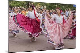 New Mexico, Santa Fe. Hispanic Folkloric Dance Group, Bandstand 2014-Luc Novovitch-Mounted Photographic Print