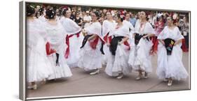 New Mexico, Santa Fe. Hispanic Folkloric Dance Group, Bandstand 2014-Luc Novovitch-Framed Photographic Print