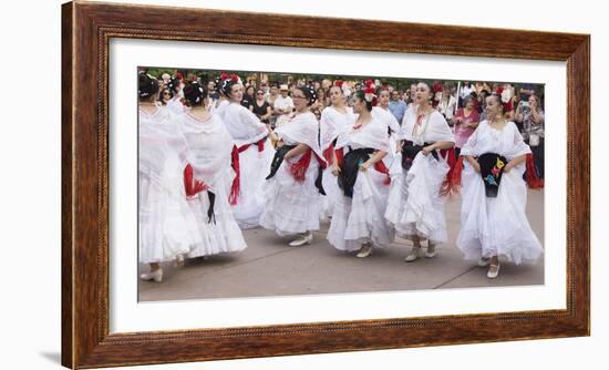 New Mexico, Santa Fe. Hispanic Folkloric Dance Group, Bandstand 2014-Luc Novovitch-Framed Photographic Print