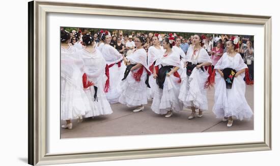 New Mexico, Santa Fe. Hispanic Folkloric Dance Group, Bandstand 2014-Luc Novovitch-Framed Photographic Print