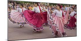 New Mexico, Santa Fe. Hispanic Folkloric Dance Group, Bandstand 2014-Luc Novovitch-Mounted Photographic Print