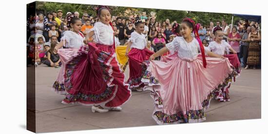 New Mexico, Santa Fe. Hispanic Folkloric Dance Group, Bandstand 2014-Luc Novovitch-Stretched Canvas