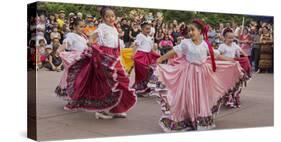 New Mexico, Santa Fe. Hispanic Folkloric Dance Group, Bandstand 2014-Luc Novovitch-Stretched Canvas