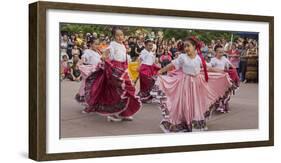 New Mexico, Santa Fe. Hispanic Folkloric Dance Group, Bandstand 2014-Luc Novovitch-Framed Photographic Print