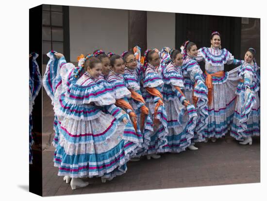 New Mexico, Santa Fe. Hispanic Folkloric Dance Group, Bandstand 2014-Luc Novovitch-Stretched Canvas