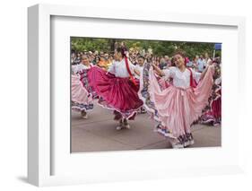 New Mexico, Santa Fe. Hispanic Folkloric Dance Group, Bandstand 2014-Luc Novovitch-Framed Photographic Print