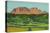 New Mexico, Santa Fe Trail View of Hermit's Peak, Human Face Rock Formation-Lantern Press-Stretched Canvas