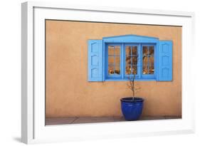 New Mexico, Santa Fe. Window and Pot-Jaynes Gallery-Framed Photographic Print