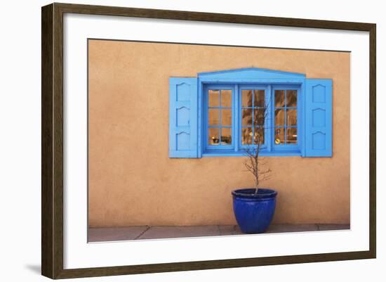 New Mexico, Santa Fe. Window and Pot-Jaynes Gallery-Framed Photographic Print