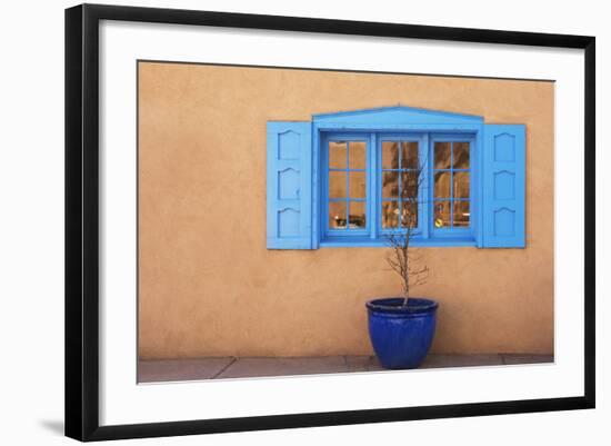 New Mexico, Santa Fe. Window and Pot-Jaynes Gallery-Framed Photographic Print