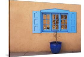 New Mexico, Santa Fe. Window and Pot-Jaynes Gallery-Stretched Canvas