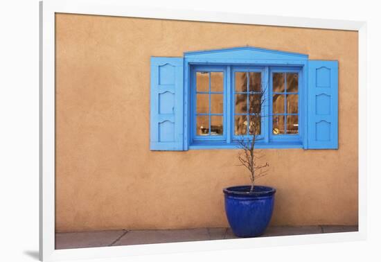 New Mexico, Santa Fe. Window and Pot-Jaynes Gallery-Framed Photographic Print