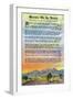New Mexico, Scenic Desert View with Mornin' on the Desert Poem-Lantern Press-Framed Art Print