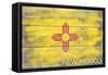 New Mexico State Flag - Barnwood Painting-Lantern Press-Framed Stretched Canvas