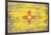 New Mexico State Flag - Barnwood Painting-Lantern Press-Framed Art Print