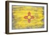 New Mexico State Flag - Barnwood Painting-Lantern Press-Framed Art Print