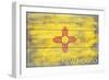 New Mexico State Flag - Barnwood Painting-Lantern Press-Framed Art Print