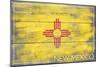 New Mexico State Flag - Barnwood Painting-Lantern Press-Mounted Art Print