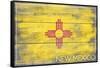 New Mexico State Flag - Barnwood Painting-Lantern Press-Framed Stretched Canvas