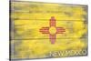 New Mexico State Flag - Barnwood Painting-Lantern Press-Stretched Canvas