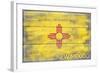 New Mexico State Flag - Barnwood Painting-Lantern Press-Framed Art Print