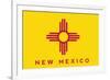 New Mexico State Flag - Letterpress-Lantern Press-Framed Premium Giclee Print