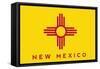 New Mexico State Flag - Letterpress-Lantern Press-Framed Stretched Canvas