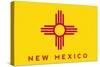 New Mexico State Flag - Letterpress-Lantern Press-Stretched Canvas