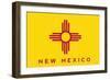 New Mexico State Flag - Letterpress-Lantern Press-Framed Art Print