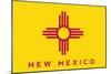 New Mexico State Flag - Letterpress-Lantern Press-Mounted Art Print