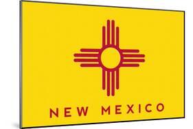 New Mexico State Flag - Letterpress-Lantern Press-Mounted Art Print