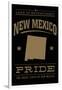 New Mexico State Pride - Gold on Black-Lantern Press-Framed Art Print
