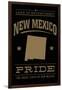 New Mexico State Pride - Gold on Black-Lantern Press-Framed Art Print