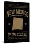 New Mexico State Pride - Gold on Black-Lantern Press-Framed Stretched Canvas