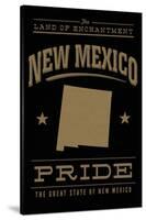 New Mexico State Pride - Gold on Black-Lantern Press-Stretched Canvas