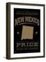 New Mexico State Pride - Gold on Black-Lantern Press-Framed Art Print