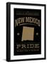 New Mexico State Pride - Gold on Black-Lantern Press-Framed Art Print