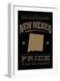 New Mexico State Pride - Gold on Black-Lantern Press-Framed Art Print