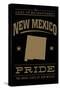 New Mexico State Pride - Gold on Black-Lantern Press-Stretched Canvas