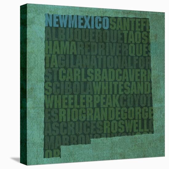 New Mexico State Words-David Bowman-Stretched Canvas