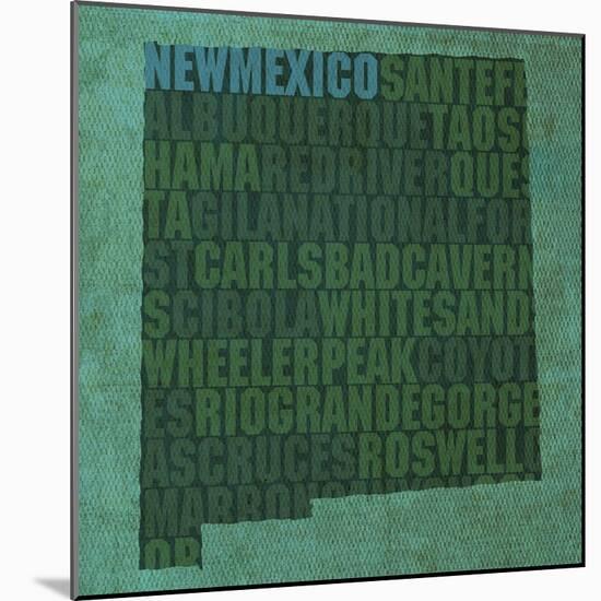 New Mexico State Words-David Bowman-Mounted Giclee Print