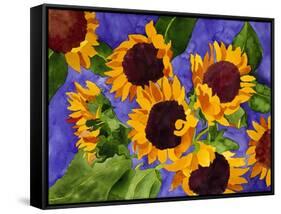 New Mexico Sunflowers-Mary Russel-Framed Stretched Canvas