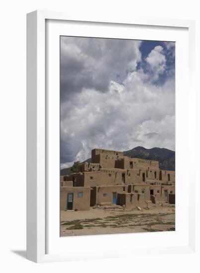 New Mexico, Taos. Taos Pueblo, Pre Hispanic Architecture-Luc Novovitch-Framed Photographic Print