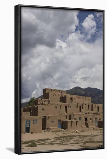 New Mexico, Taos. Taos Pueblo, Pre Hispanic Architecture-Luc Novovitch-Framed Photographic Print